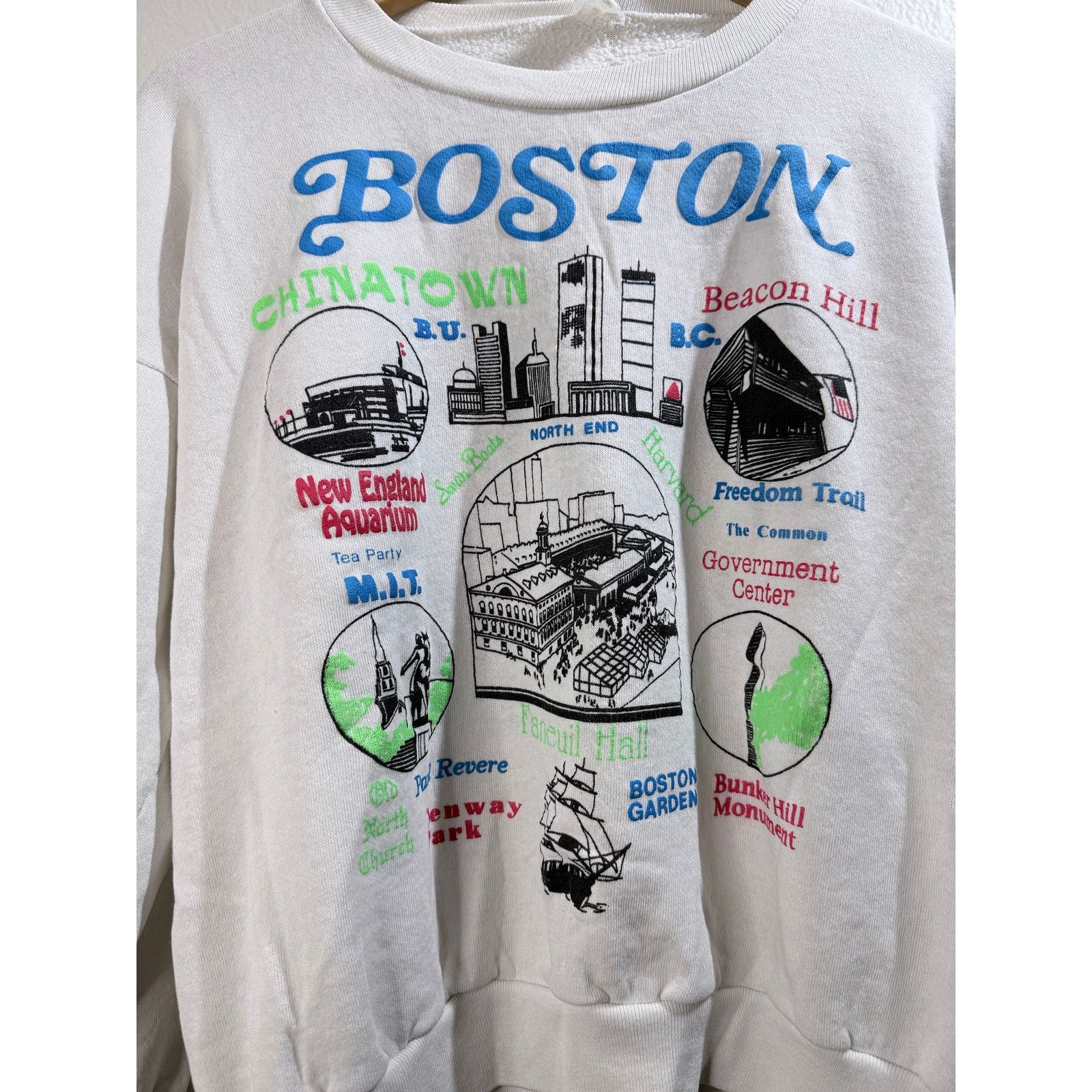Tultex Large 90s Boston puff print crew neck Size US L / EU 52-54 / 3 - 2 Thumbnail