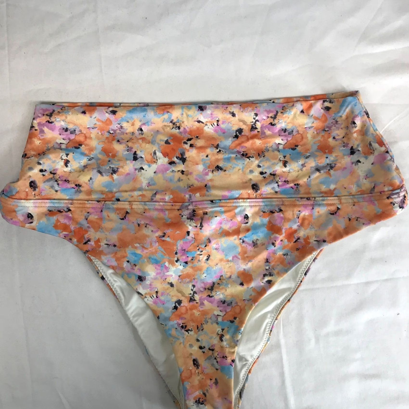 Prana prAna XS Aurelia High Waisted Ruched Back Bikini Bottom Floral Multi Size 26" / US 2 / IT 38 - 2 Thumbnail