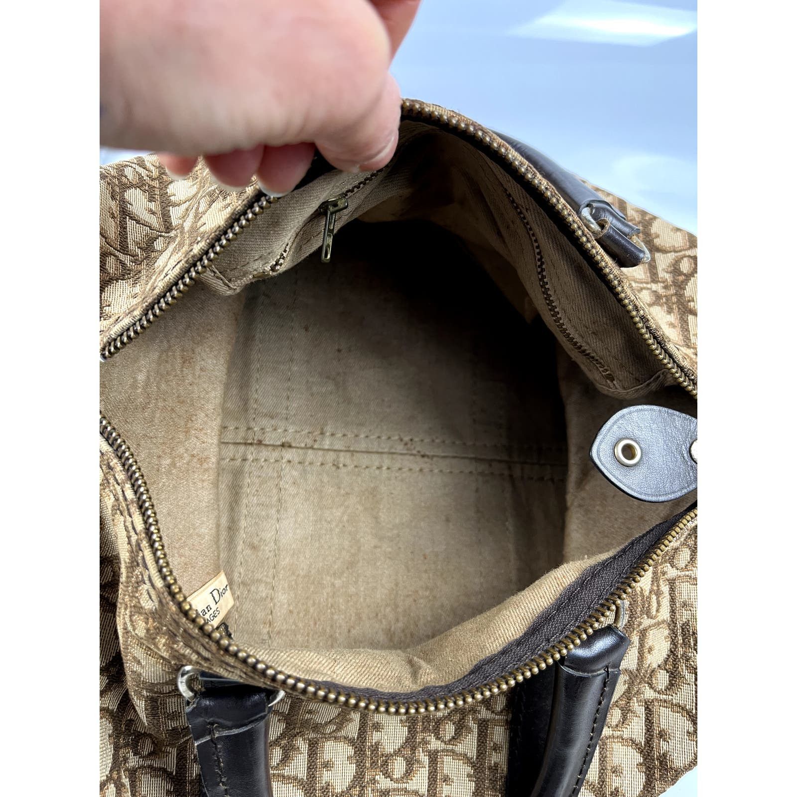 Dior Dior Brown Trotter Canvas Boston Duffle Bag Size ONE SIZE - 13 Thumbnail