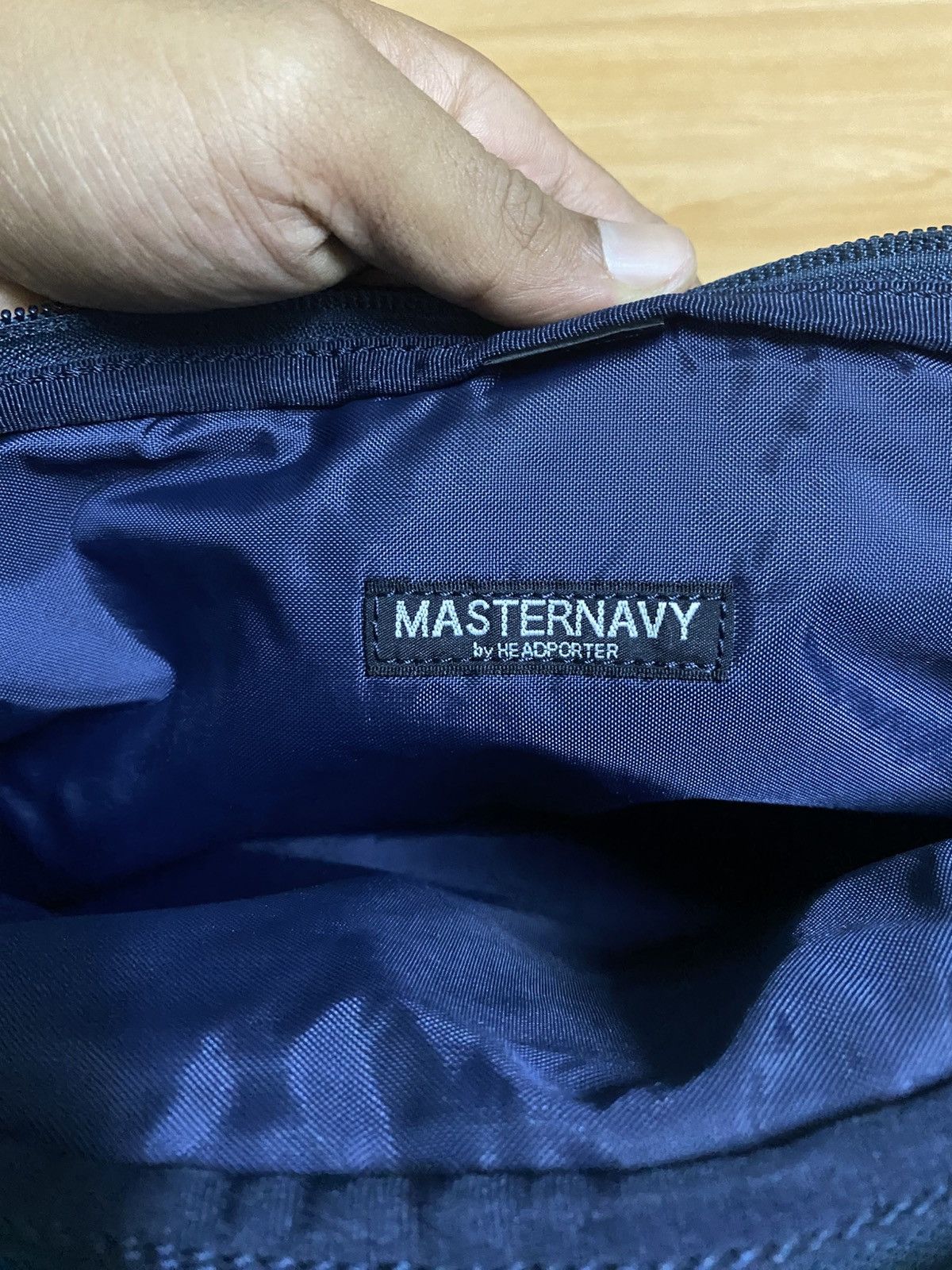 Head Porter Head Porter Navy Nylon Zipper Pouch – Minimal Utility Bag Size ONE SIZE - 4 Thumbnail