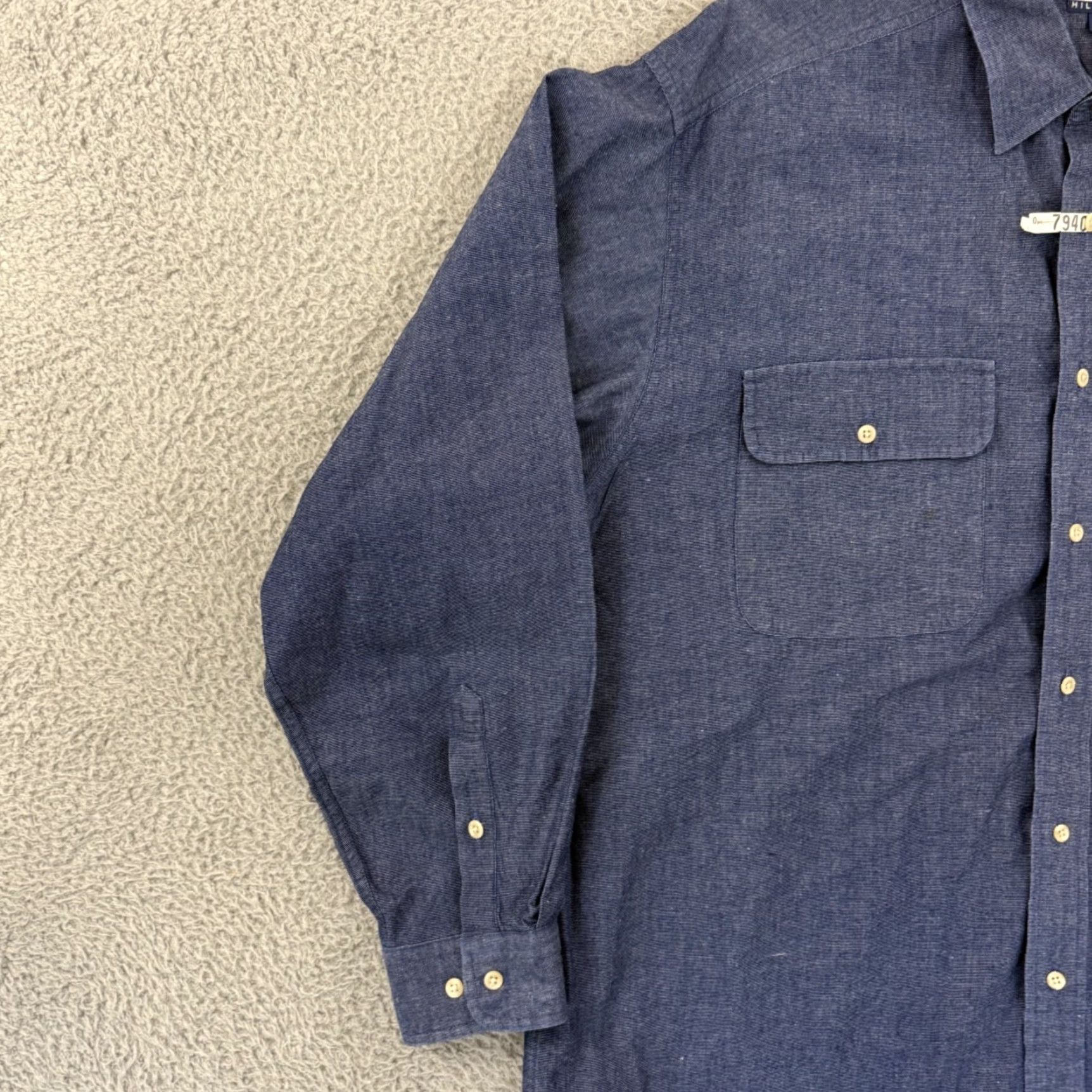 Tommy Hilfiger VINTAGE Tommy Hilfiger Shirt Mens Large Blue Casual Button Up Long Sleeve Preppy Size US L / EU 52-54 / 3 - 4 Thumbnail