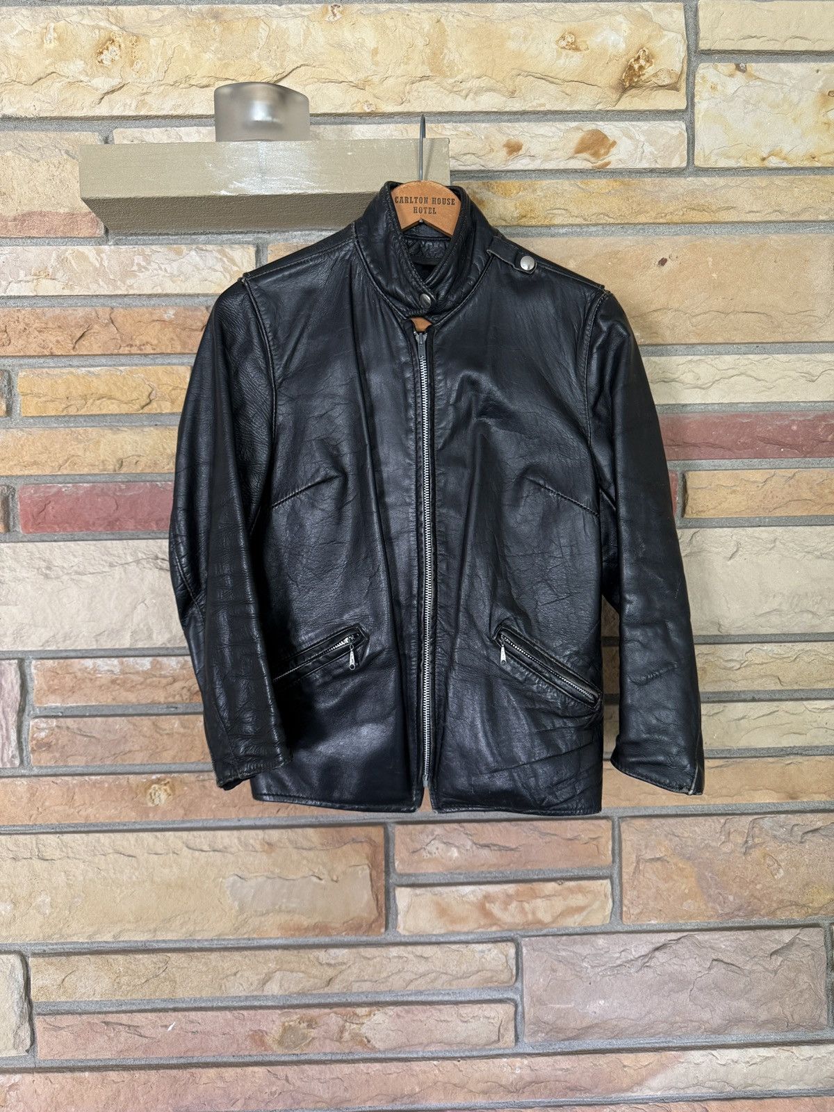 Vintage Vintage 60s Brooks Leather Motorcycle Jacket Size US XS / EU 42 / 0 - 1 Thumbnail
