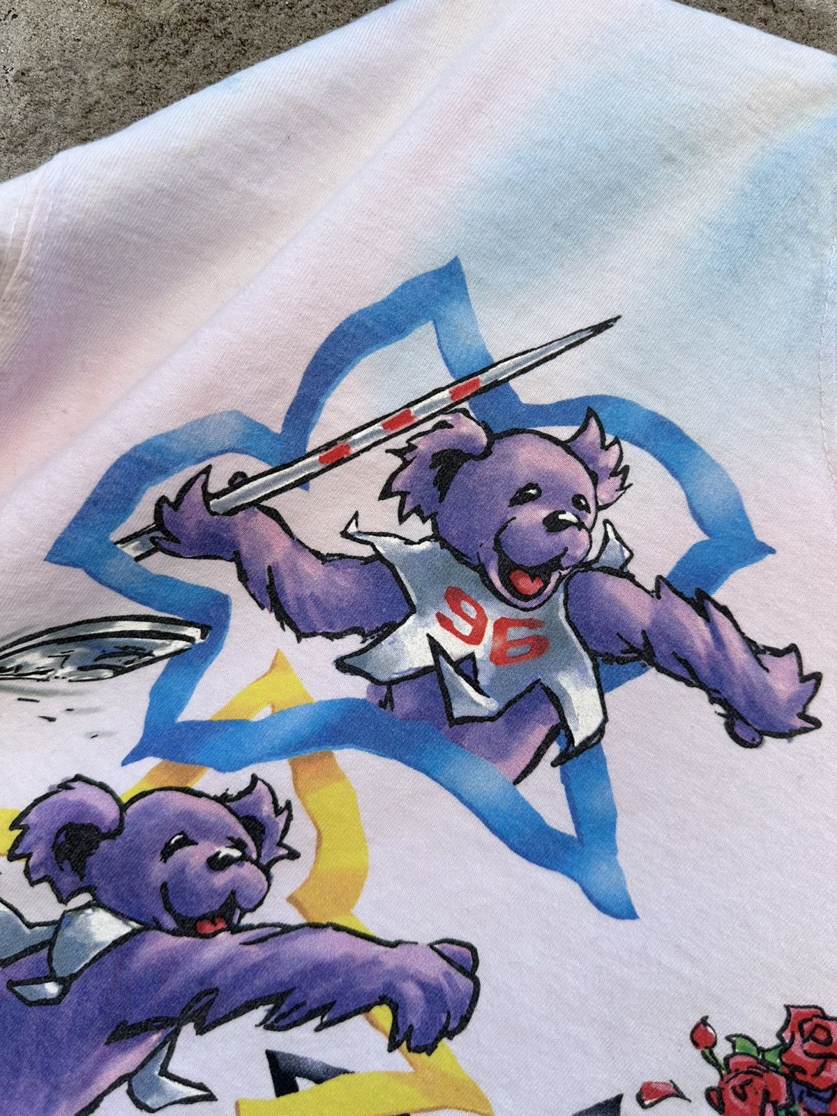Grateful Dead × Liquid Blue × Vintage Grateful Dead 1996 GDM “Deadcathlon” Olympics Tie-Dye Tee Size US XL / EU 56 / 4 - 6 Thumbnail