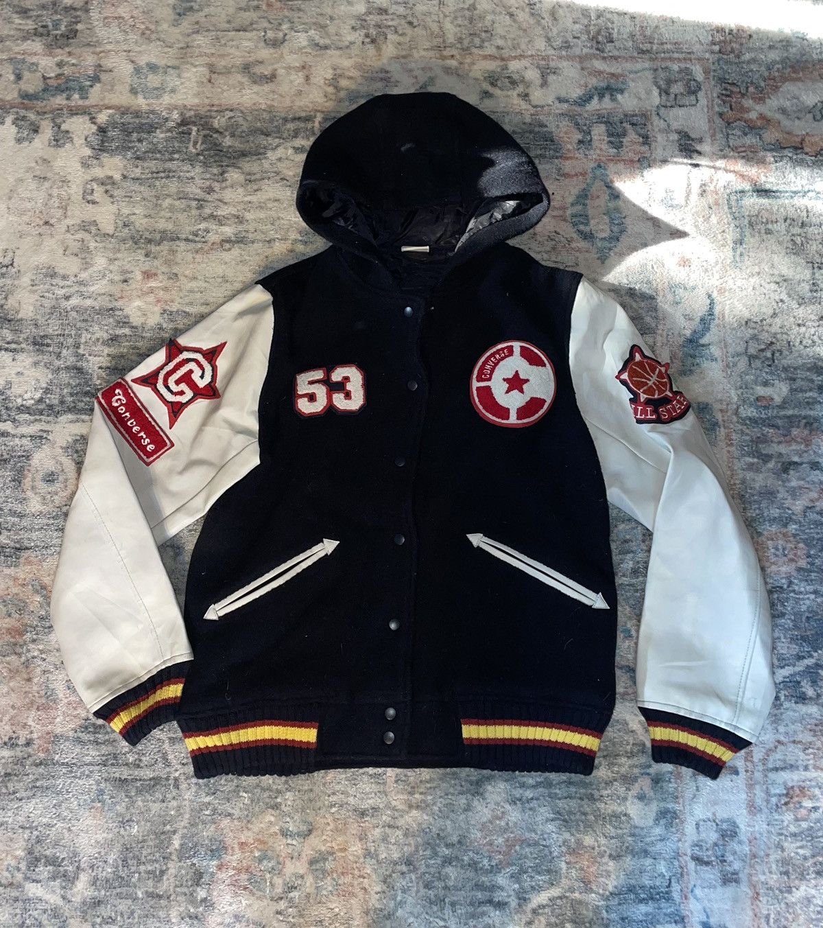 Converse Vintage Converse hooded Varsity Jacket Size US S / EU 44-46 / 1 - 2 Thumbnail