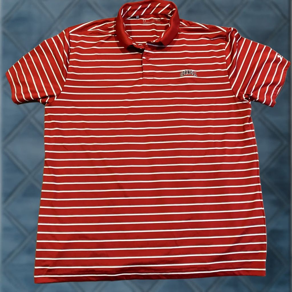 Under Armour Under Armour CORNELL UNIVERSITY Embroidered Golf Polo Red XL Loose Short Sleeve Men Size US XL / EU 56 / 4 - 1 Thumbnail