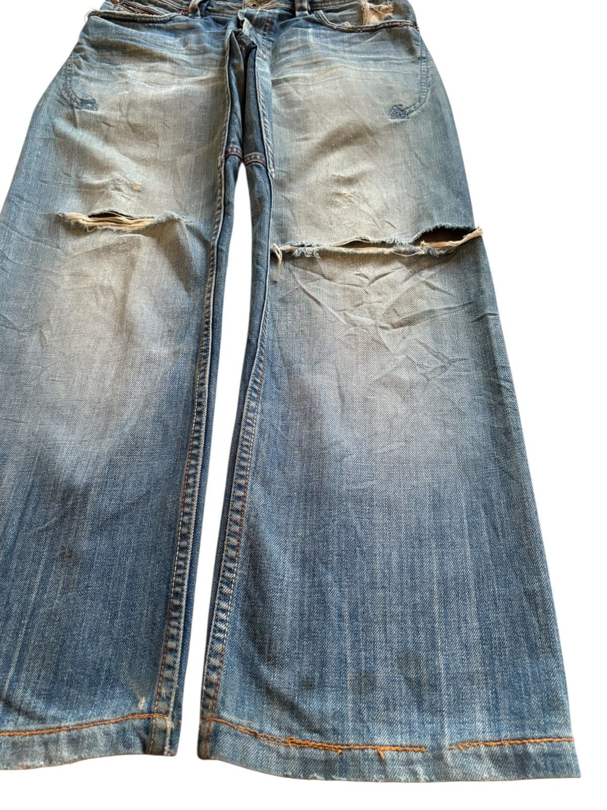 Diesel Vintage Italy Diesel Rusty Mud Wash Distress Rip Baggy Jean Size US 30 / EU 46 - 7 Thumbnail