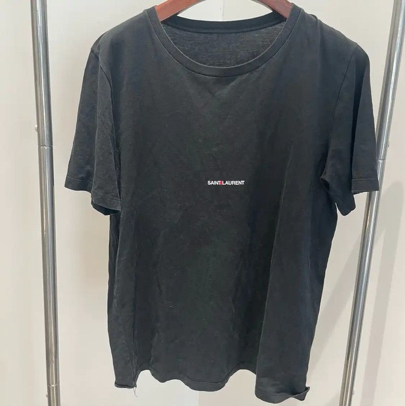 Yves Saint Laurent Saint Laurent Black Cotton Short Sleeve T-Shirt 0089 Size M / US 6-8 / IT 42-44 - 1 Thumbnail
