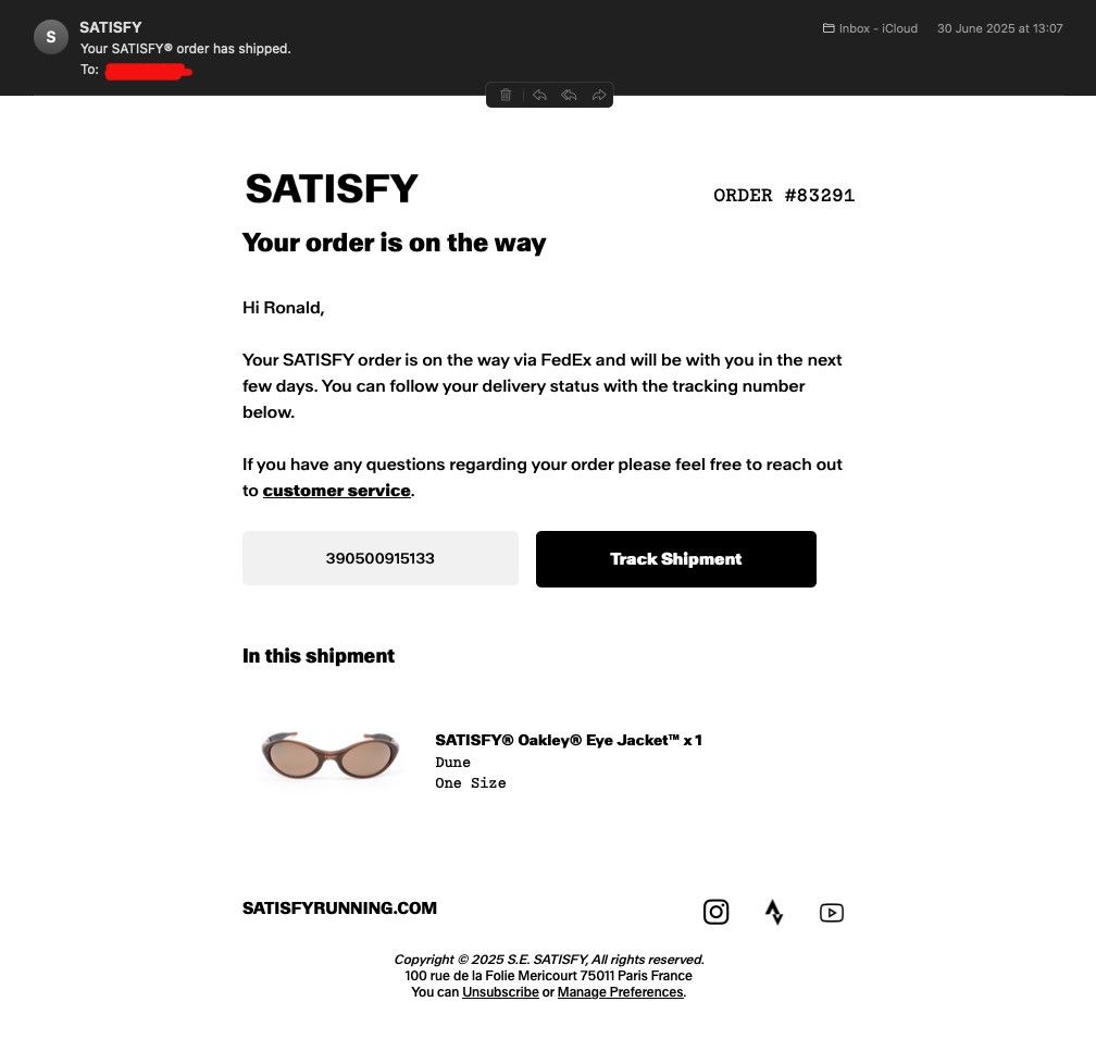 Oakley × Satisfy SATISFY Oakley Eye Jacket Dune Size ONE SIZE - 10 Thumbnail