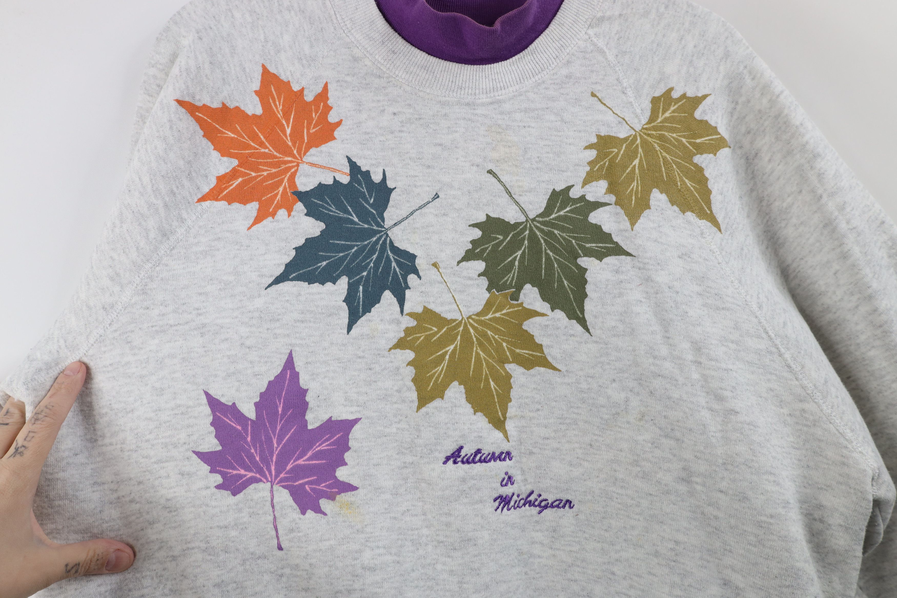 Vintage Vintage 90s Streetwear Autumn In Michigan Sweatshirt USA Size L / US 10 / IT 46 - 4 Thumbnail