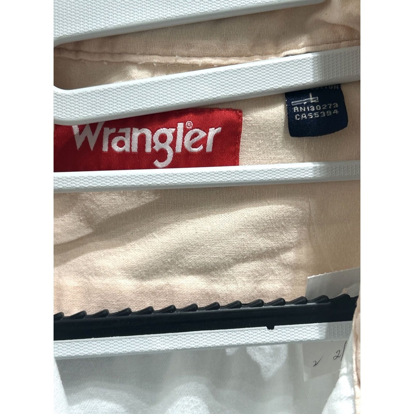 Wrangler Wrangler Shirt Long Sleeve Button-Up Mens Red Label Cotton White L Size US L / EU 52-54 / 3 - 2 Thumbnail