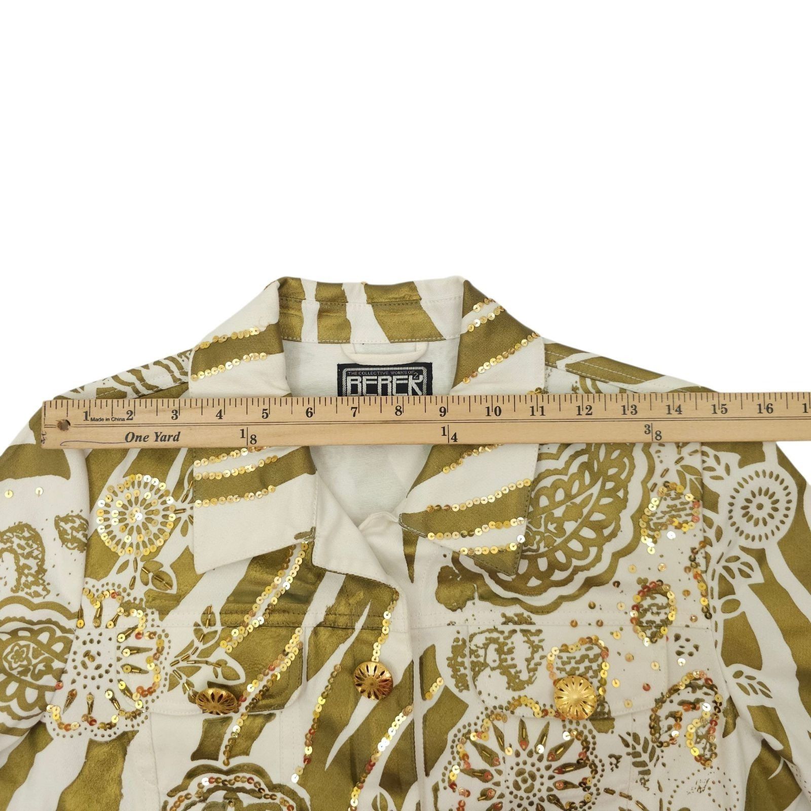 Other Berek Zebra Paisley Sequin Jacket M Vintage Snap Front Y2K Size M / US 6-8 / IT 42-44 - 4 Thumbnail