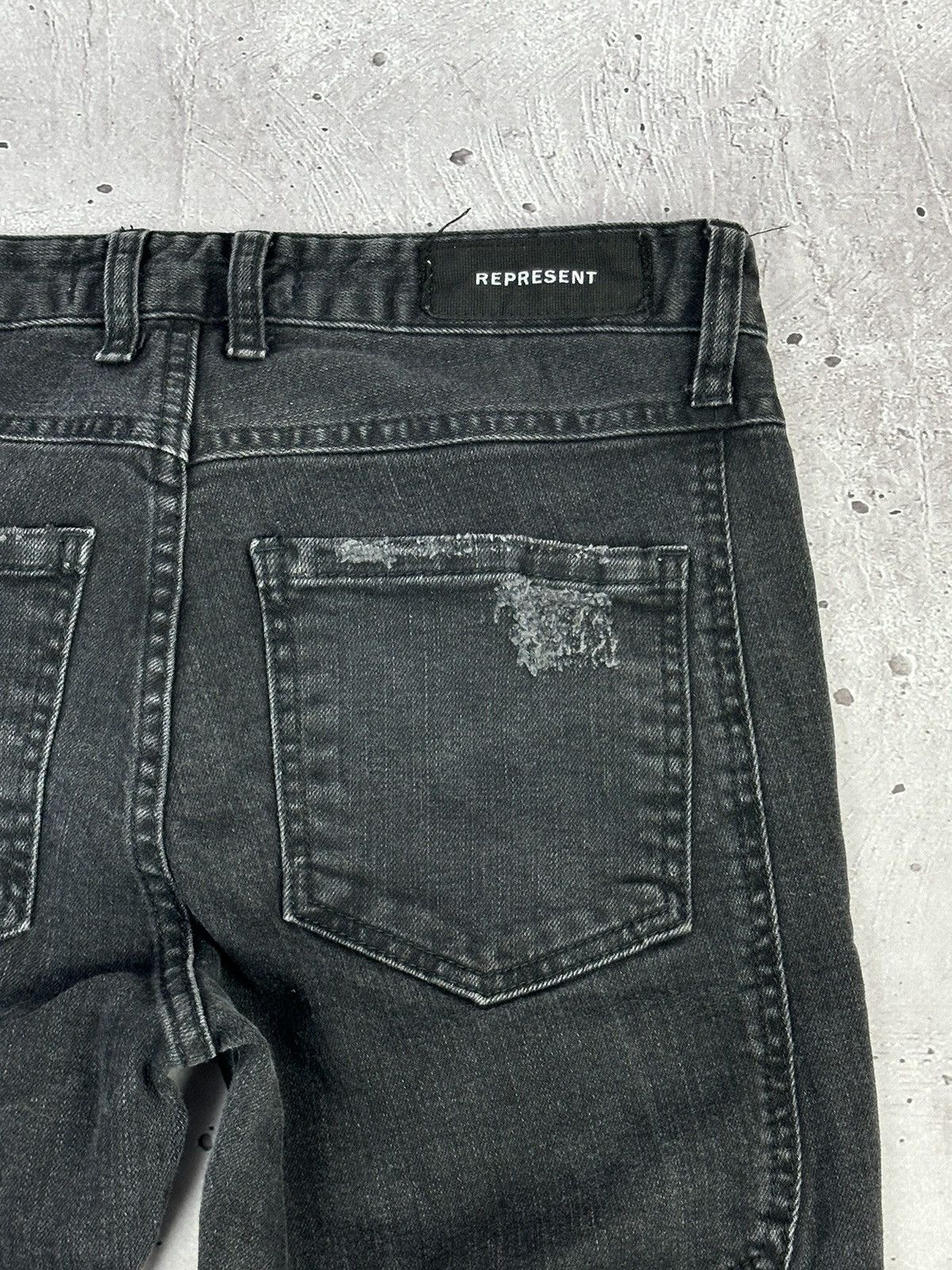 Represent Clo. Represent Biker Repairer Vintage Black Men’s Denim Pants Size US 28 / EU 44 - 10 Thumbnail