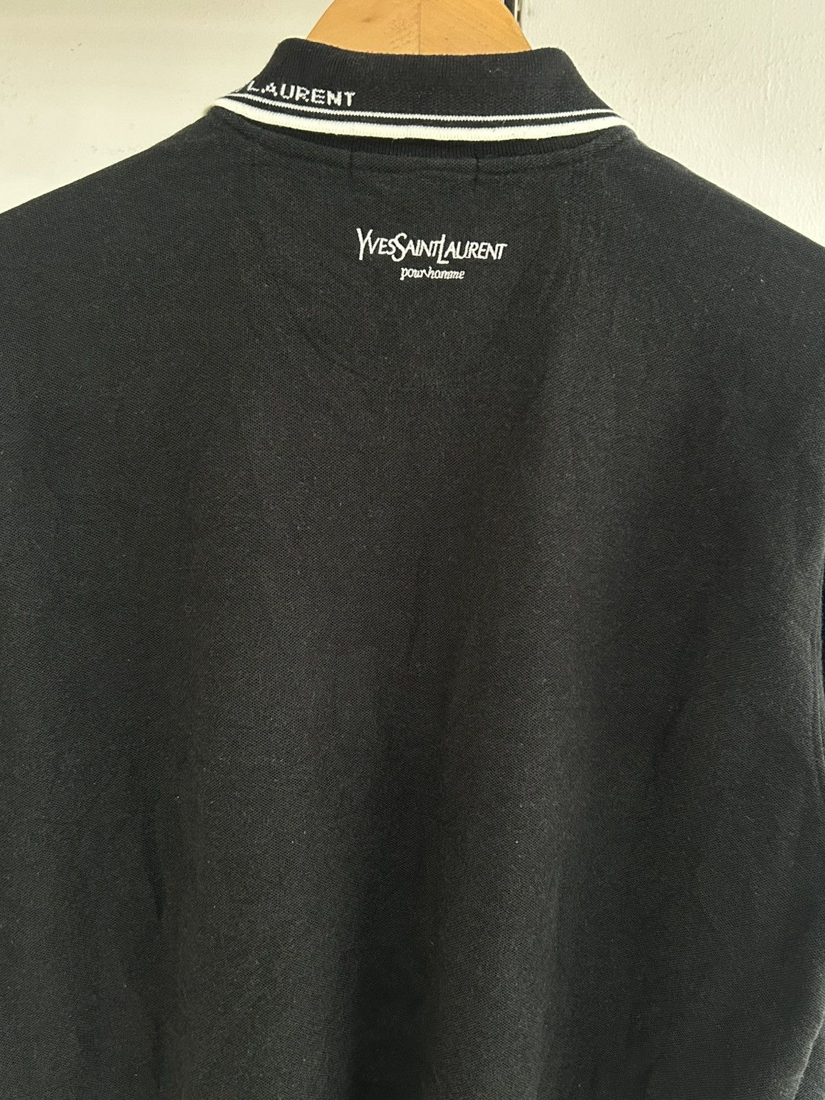 Yves Saint Laurent YSL Vintage Pocket Tee Black Longsleeve Polo Size US L / EU 52-54 / 3 - 6 Thumbnail