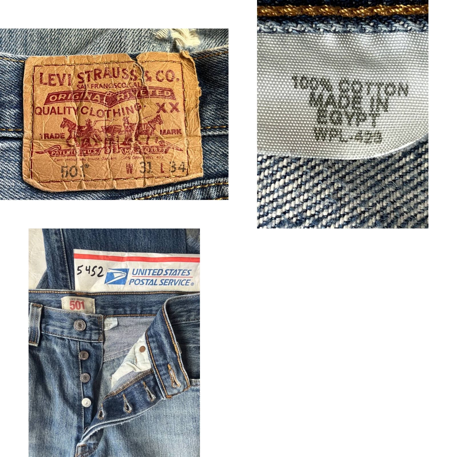 Levi's Levi's 501 Button Jeans Men Distresed Blue Cotton Classic Denim 31x34 See Pics Size US 31 - 9 Thumbnail