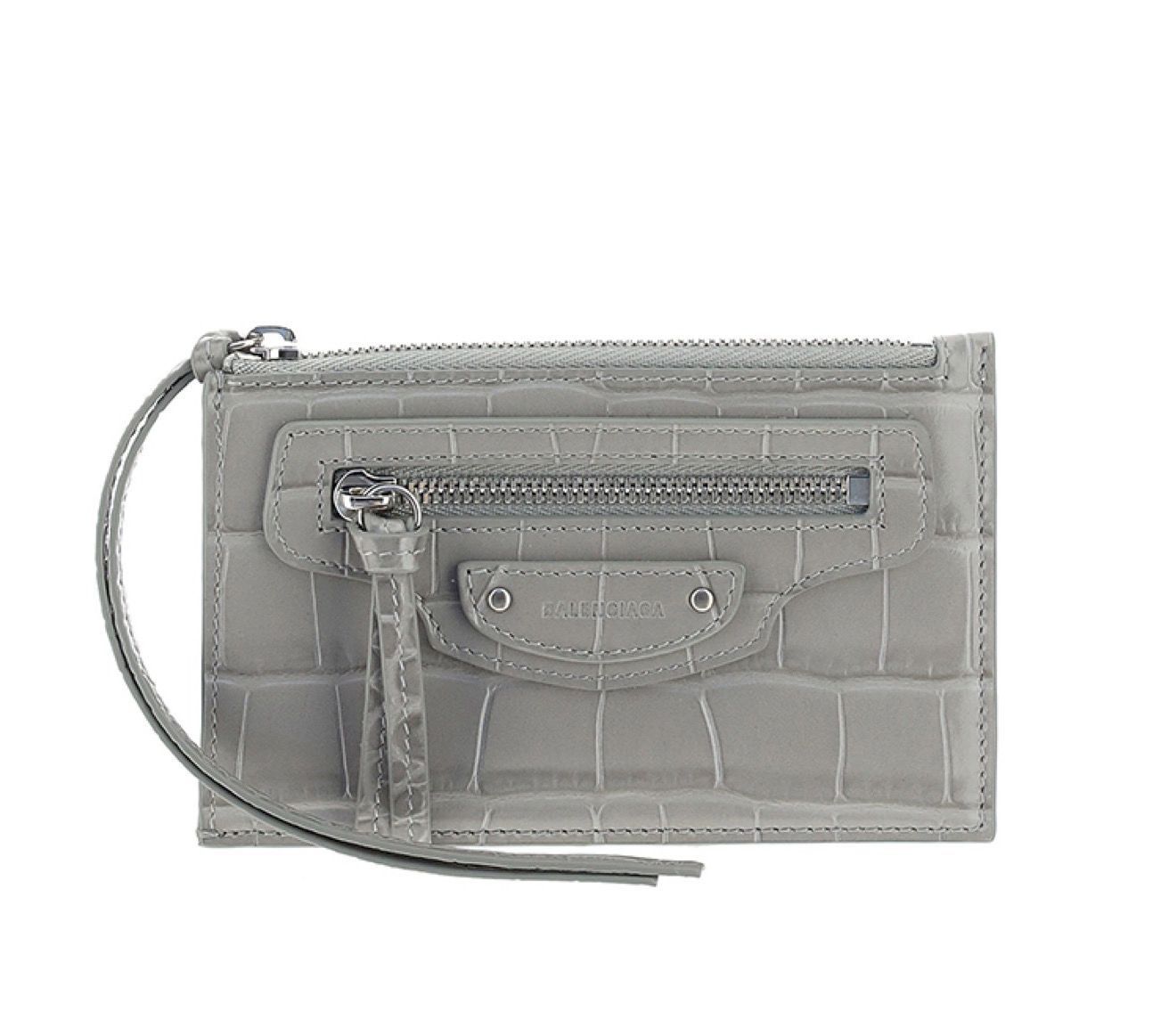image of Balenciaga O1Mt1Gz0424 Size: Os Classic Wallet In Grey, Women's