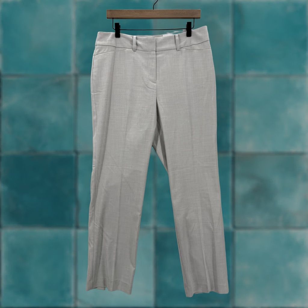 Ann Taylor Ann Taylor Factory The Straight Dress Pants Womens 10 Gray Herringbone Twill NWT Size 32" / US 10 / IT 46 - 1 Thumbnail