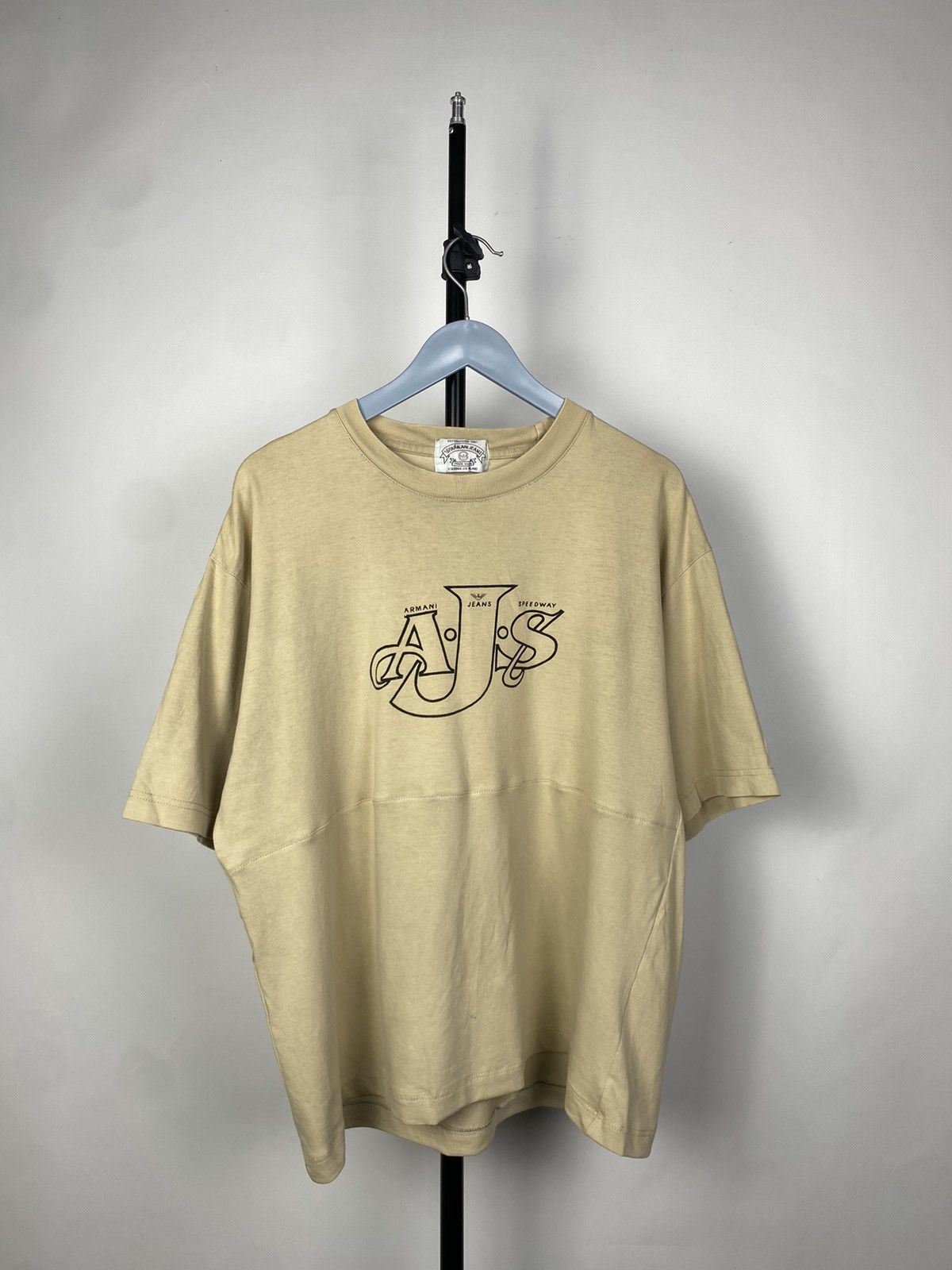 Armani × Vintage Y2K Big Logo Armani T-shirt Avant Garde Streetwear VTg Size US M / EU 48-50 / 2 - 1 Thumbnail