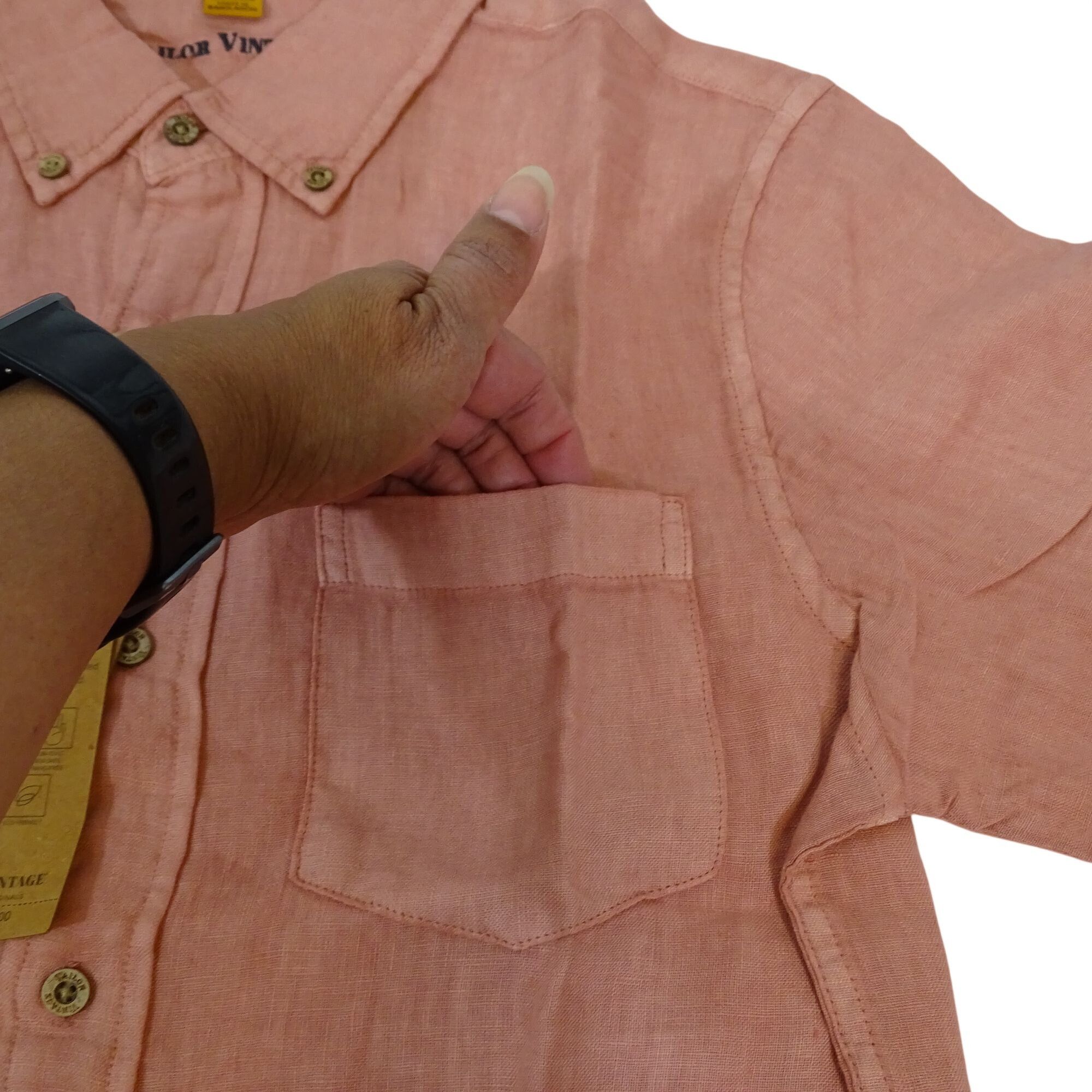 Other Tailor Vintage Men Linen Shirt Size S Short Sleeve Button Up Size US S / EU 44-46 / 1 - 2 Thumbnail