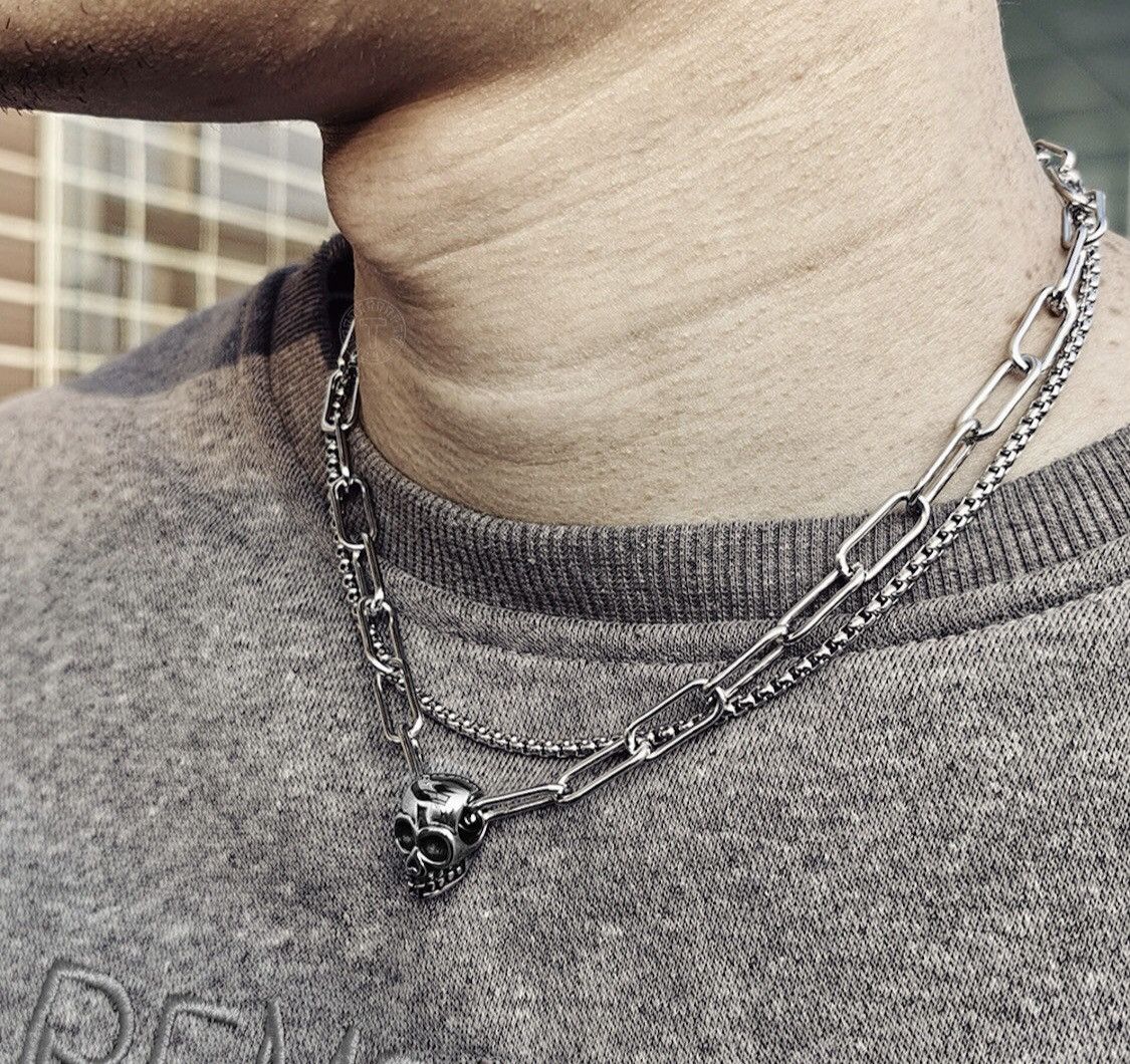 Jewelry Skull Layer Pendant Chain Necklace Size ONE SIZE - 2 Thumbnail