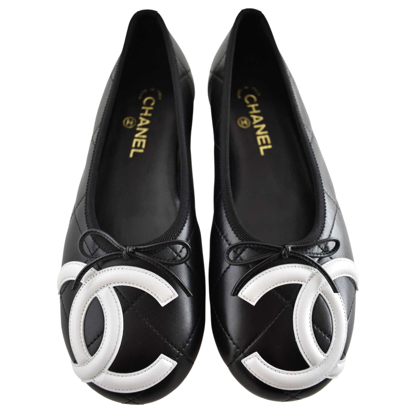 Chanel Chanel Coco Beach Black White XL Logo Ballet Flat 38.5 Size US 8.5 / IT 38.5 - 1 Thumbnail