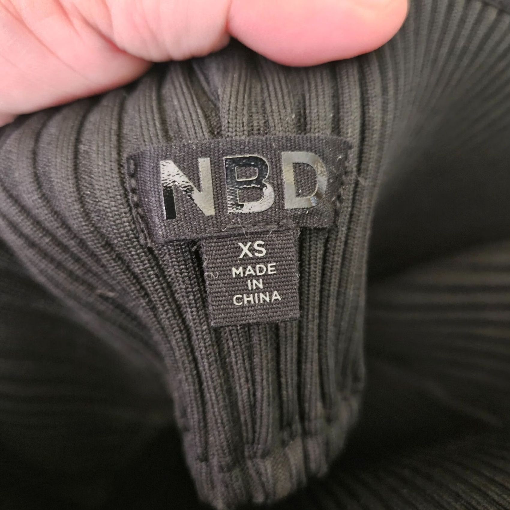 NBD NBD Women's XS Black Ribbed Asymmetric Hem Mini Off the Shoulder Dress Size XS / US 0-2 / IT 36-38 - 6 Thumbnail