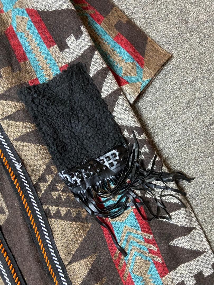 Japanese Brand YAXIN Navajo Aztec Cardigan Jacket with Fringes (179) Size S / US 4 / IT 40 - 8 Thumbnail