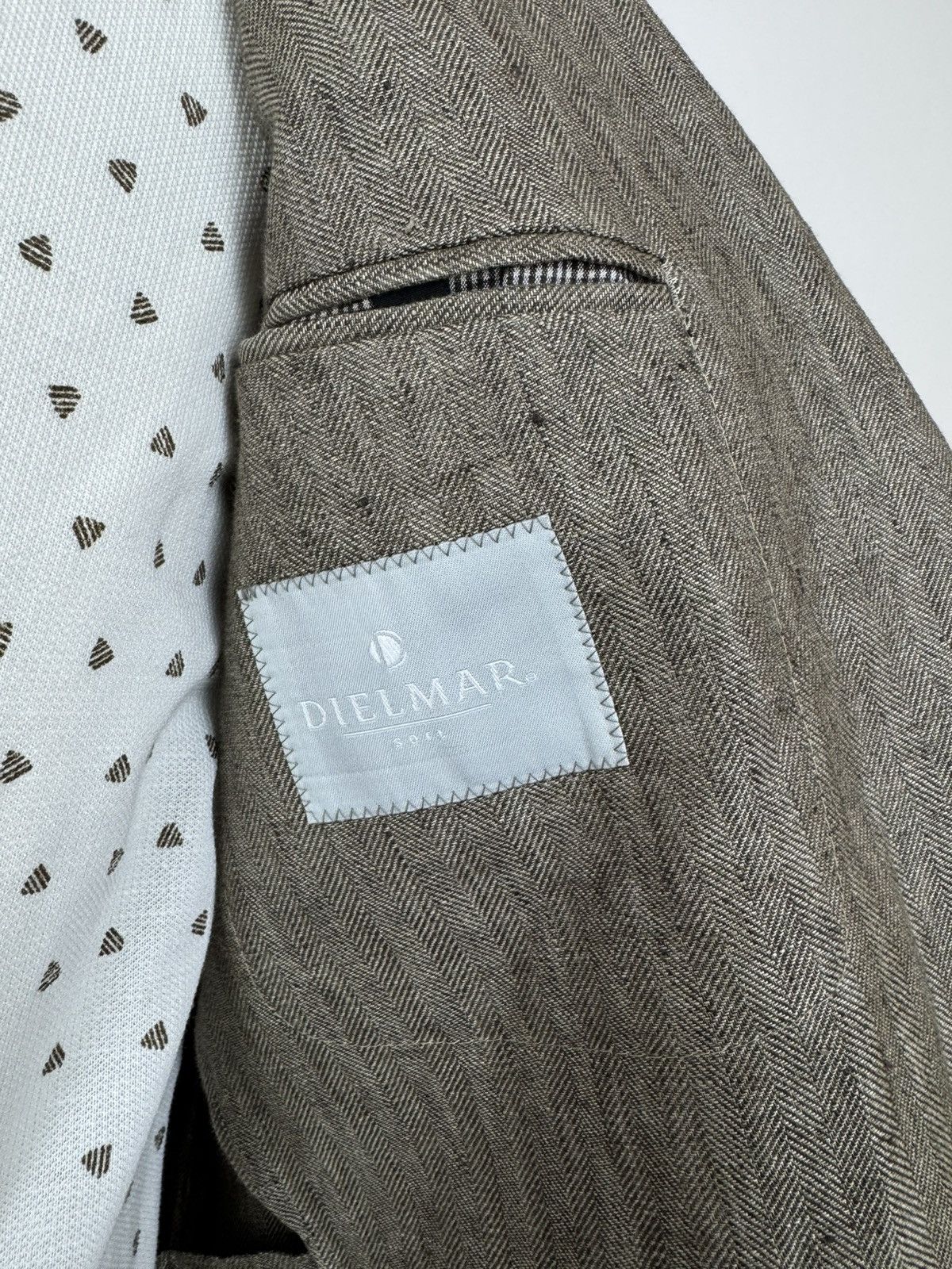 Other Dielmar Fratelli Ormezzano linen blazer herringbone size 50 Size 50R - 12 Thumbnail