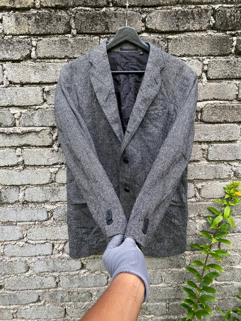 Uniqlo Uniqlo Grey Herringbone Wool Blazer Size US M / EU 48-50 / 2 - 10 Thumbnail