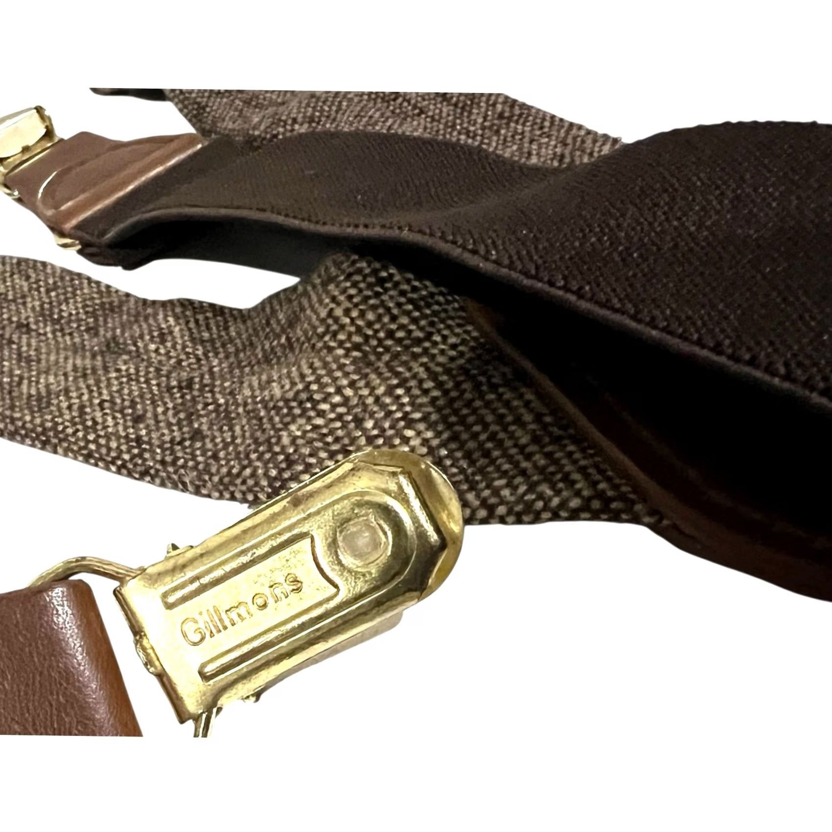 Vintage Gillmons Suspender Unisex Brown Tweed Clip Braces Adjustable Stretch Y Back Mens Size ONE SIZE - 7 Thumbnail