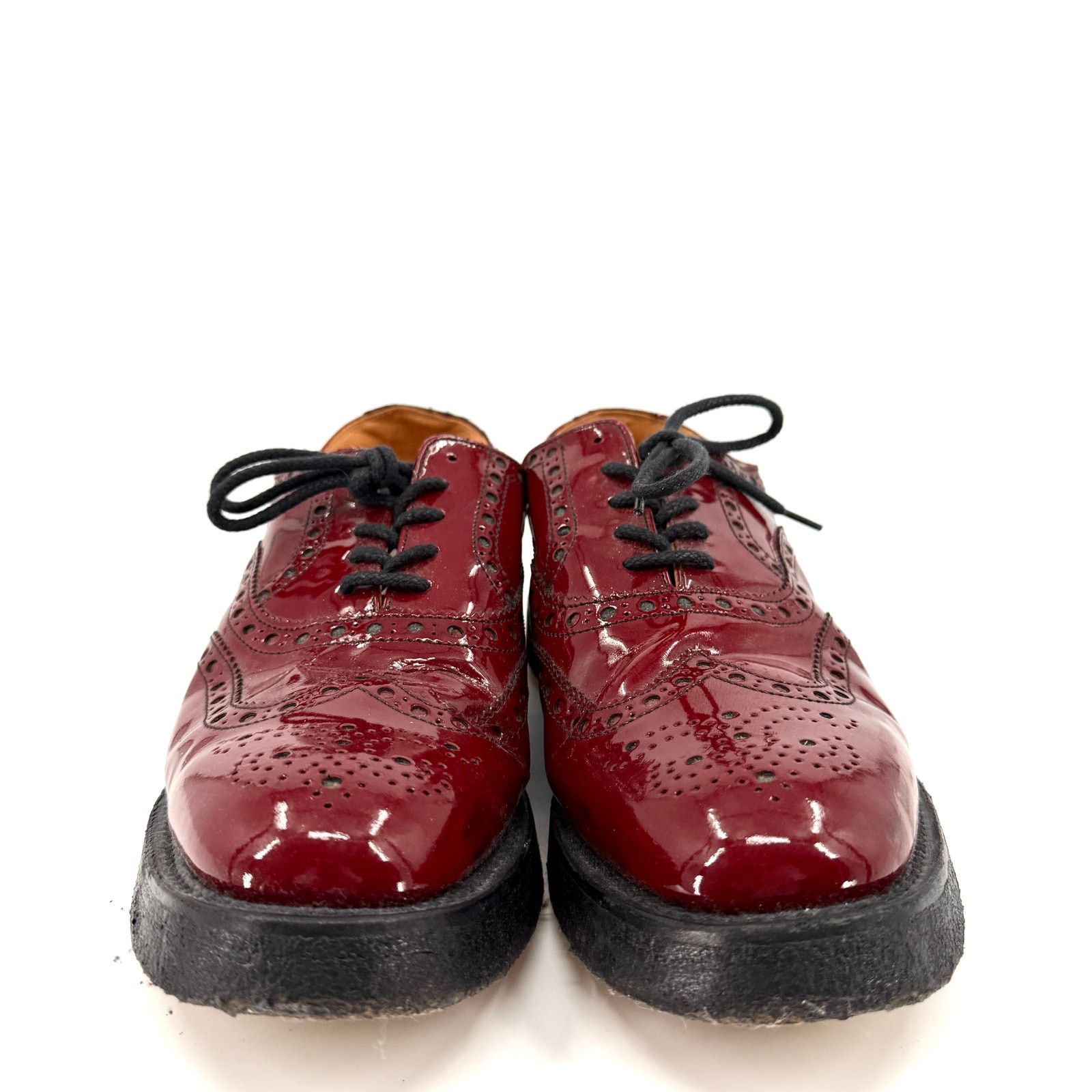 Vintage Nepco Footwear Red Patent Leather Wingtip Platform Brogues Size US 7 / EU 40 - 5 Thumbnail