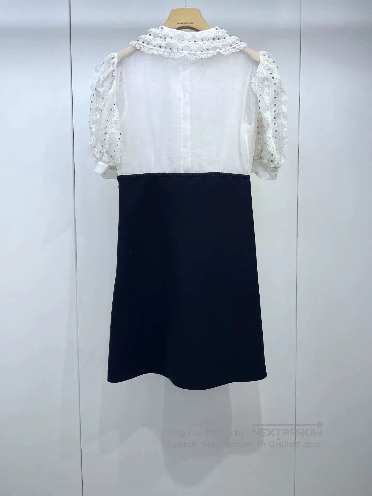 Miu Miu Miu Miu Doll Collar Rhinestone Lace Dress. Size S / US 4 / IT 40 - 2 Thumbnail
