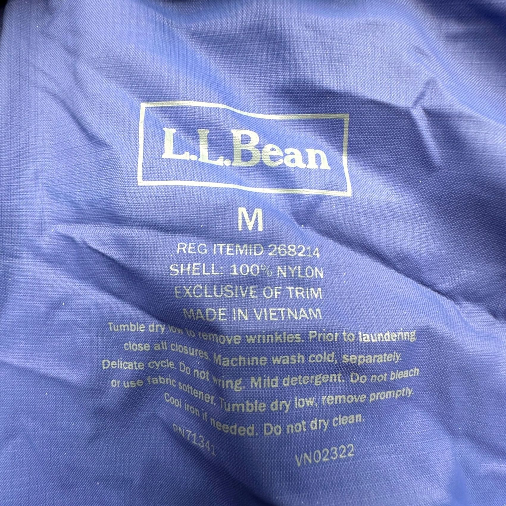 Vintage LL Bean Ripstop Nylon Hooded Windbreaker Jacket Womens Medium Blue Lightweight Size M / US 6-8 / IT 42-44 - 3 Thumbnail