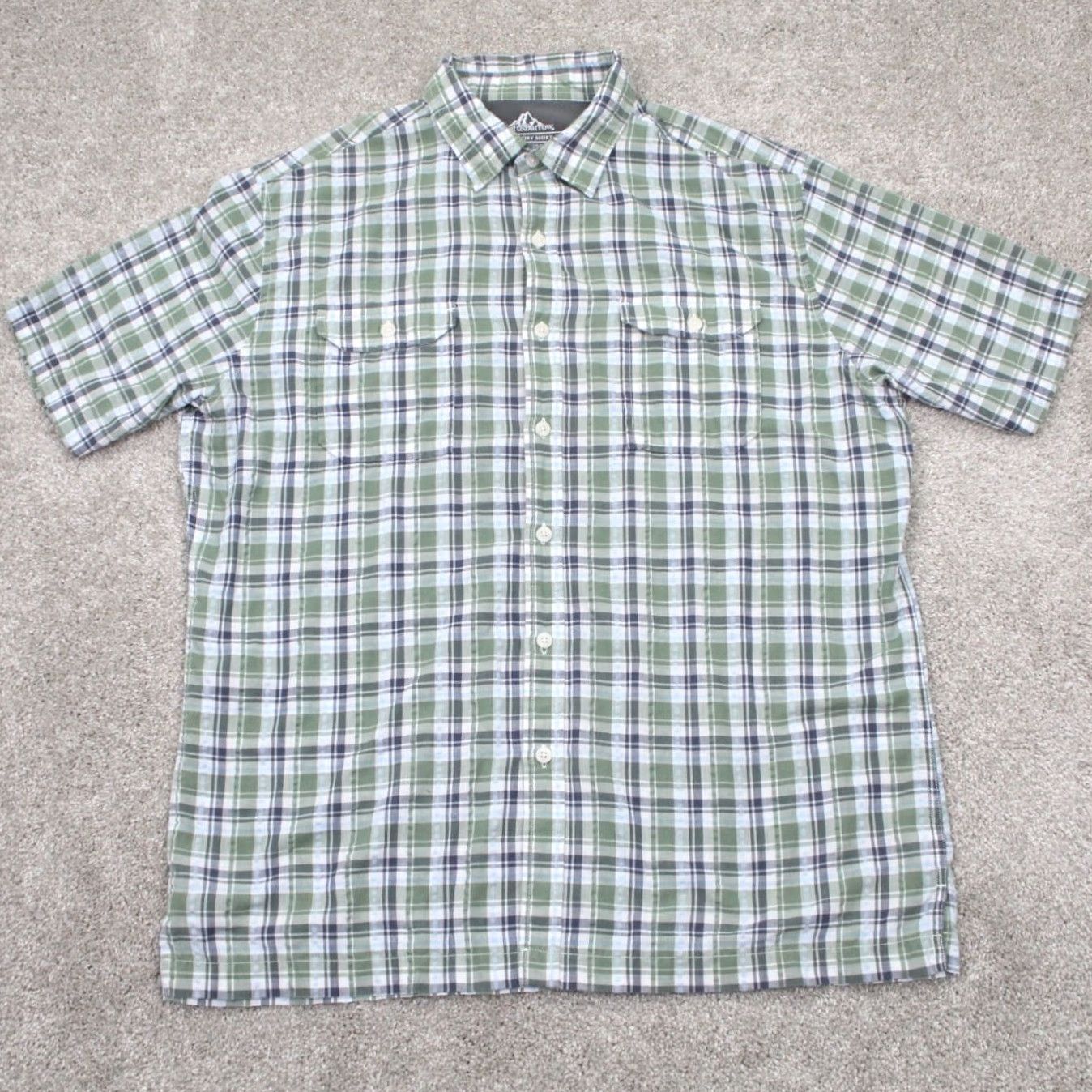 Croft & Barrow Croft & Barrow Quick Dry Shirt Mens L Green/Blue Plaid S/S Button Shirt Size US L / EU 52-54 / 3 - 2 Thumbnail