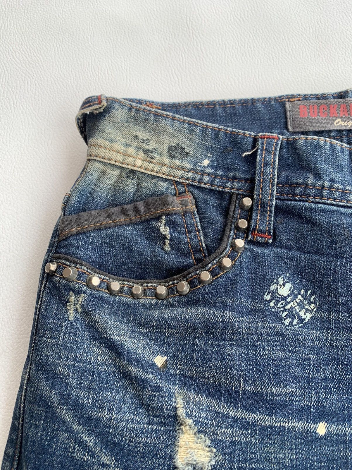 Japanese Brand Buckaroo Crazy Distressed Studded Japanese Slim Jeans Pants Size US 28 / EU 44 - 4 Thumbnail