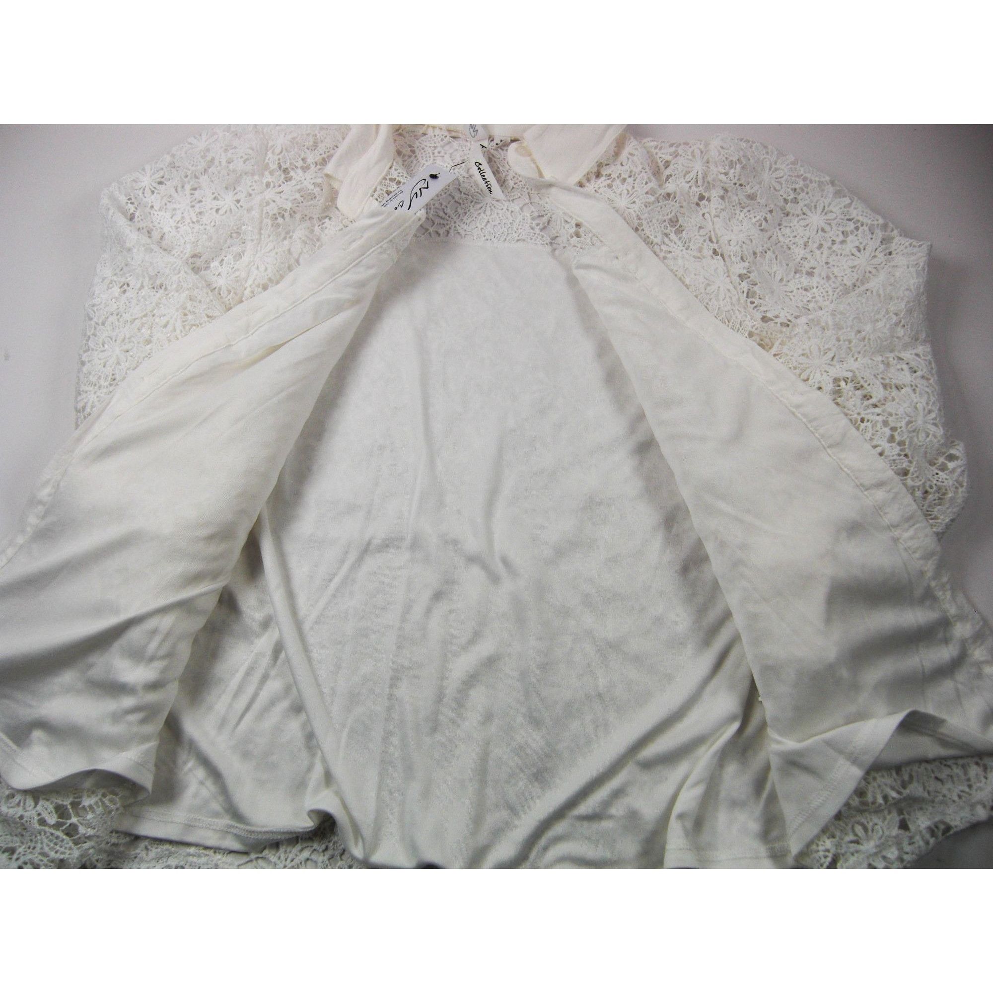 Other Women Blouses Dressy Casual Long Sleeve Top Lace White Size Size M / US 6-8 / IT 42-44 - 3 Thumbnail