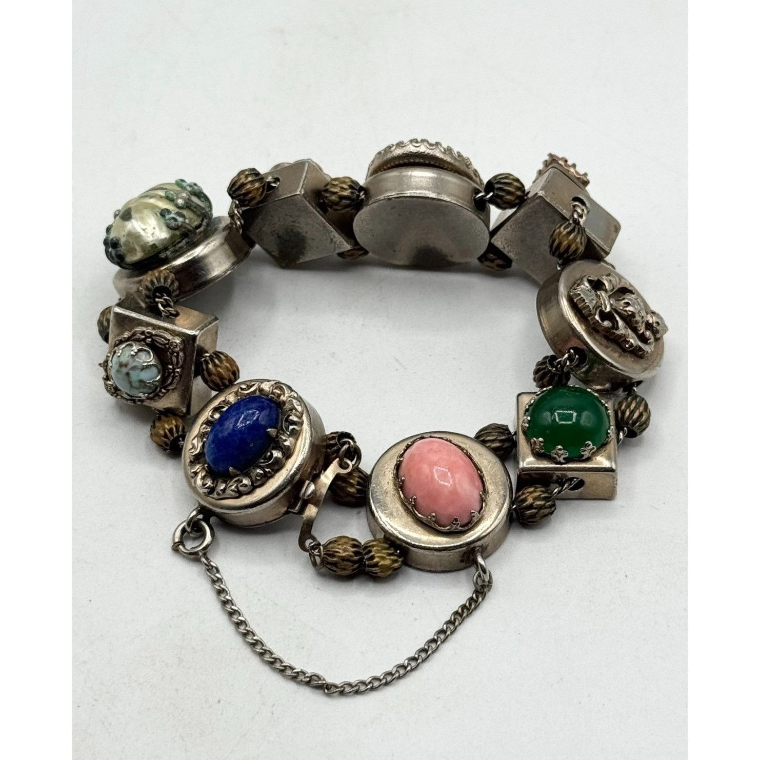 Vintage Estate Slide Charm Bracelet Vintage Victorian Revival Size ONE SIZE - 1 Thumbnail