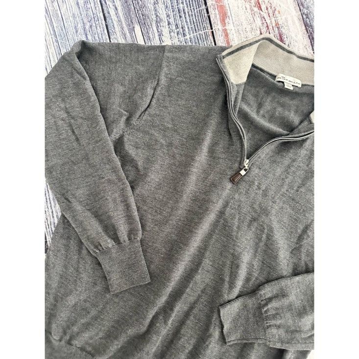Peter Millar Peter Millar Merino Wool/Silk Men's Charcoal 1/4 Zip-Neck Sw Size US L / EU 52-54 / 3 - 3 Thumbnail