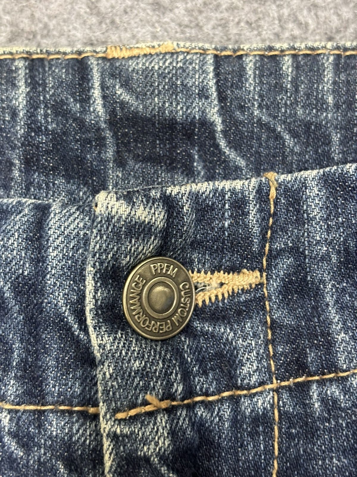 Japanese Brand PPFM Japan Custom Performance Two Tones Cargo Biker Denim Size US 33 - 22 Thumbnail