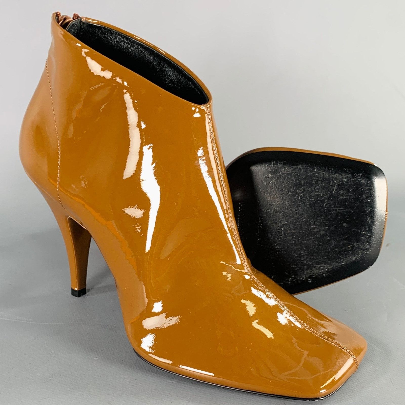 Phoebe Philo PHOEBE PHILO Size 7.5 Camel Patent Leather Square Toe Boots Size US 7.5 / IT 37.5 - 5 Thumbnail
