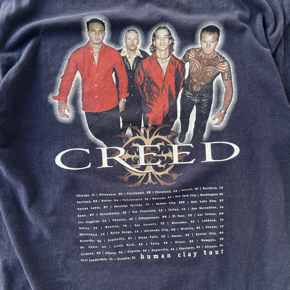 Band Tees Vintage 90s Creed T-Shirt | Rare 2002 Human Clay Tour Grunge Size US XL / EU 56 / 4 - 2 Thumbnail