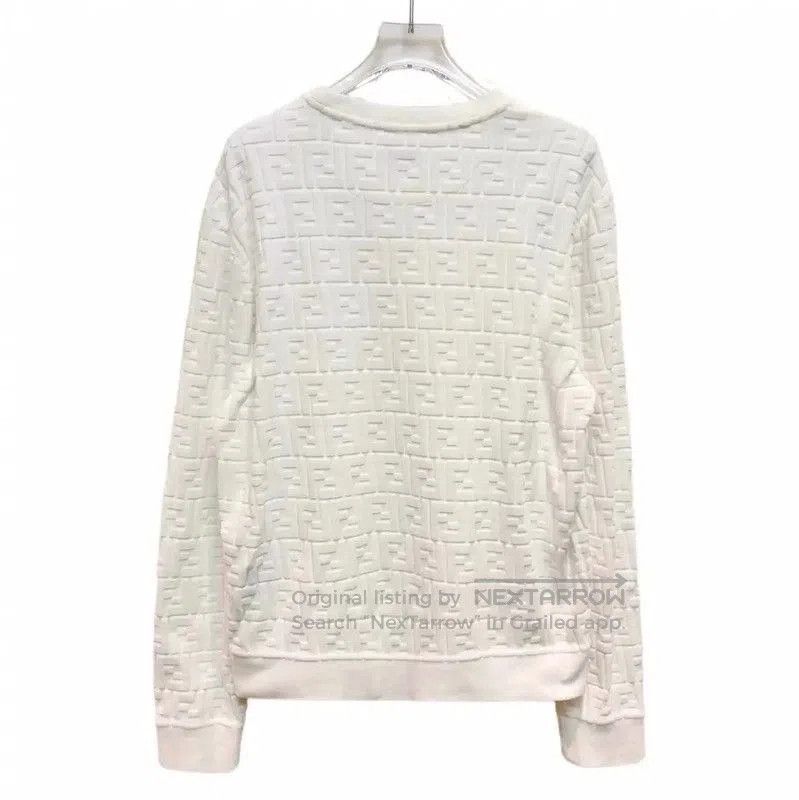 Fendi Fendi Cream Cotton Blend Women's Sweatshirt . Size XL / US 12-14 / IT 48-50 - 2 Thumbnail