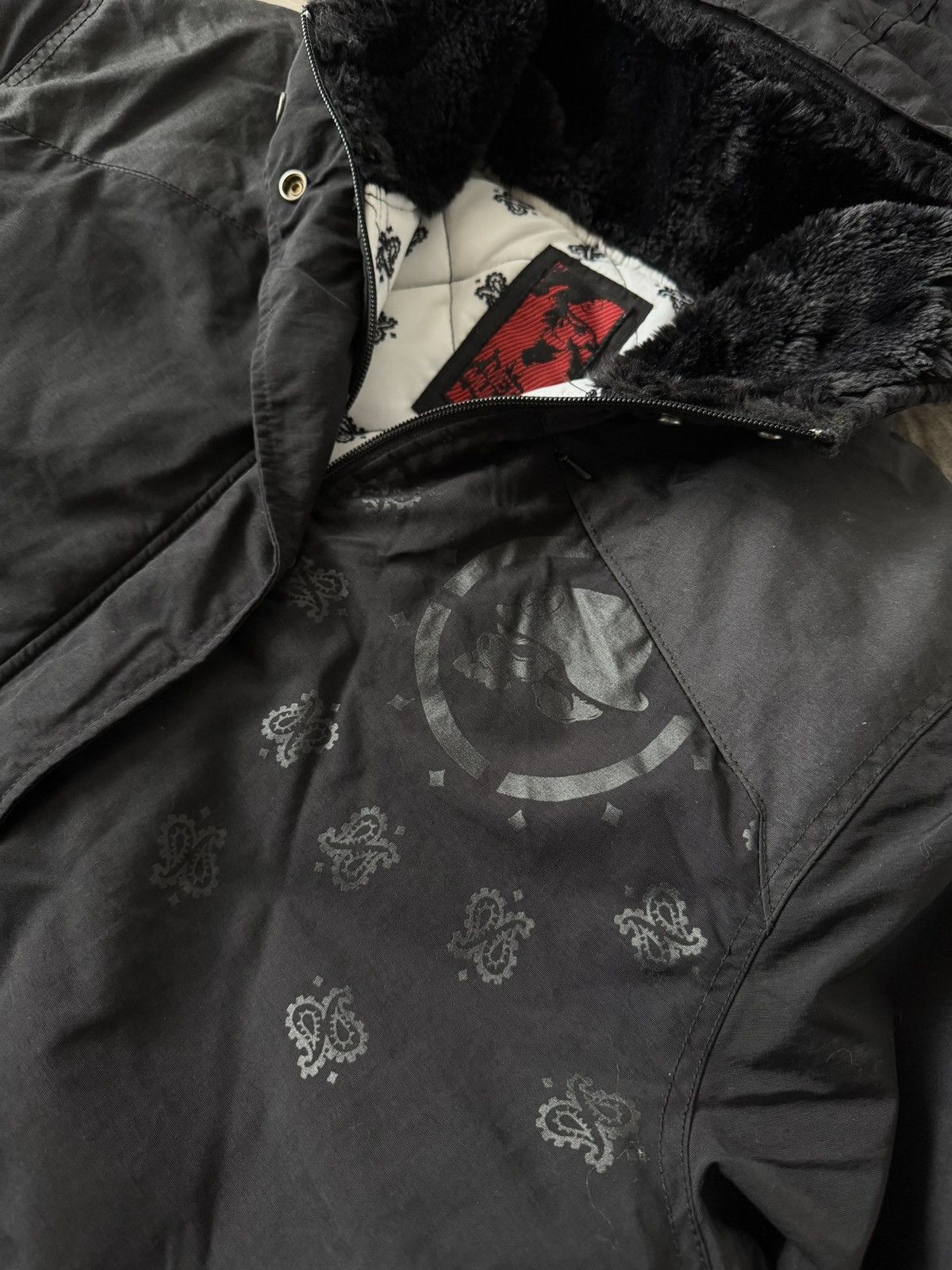 Affliction ‼️Y2K Metal Mulisha Monogram Printed Back Logo Fure Jacket‼️ Size US M / EU 48-50 / 2 - 13 Thumbnail