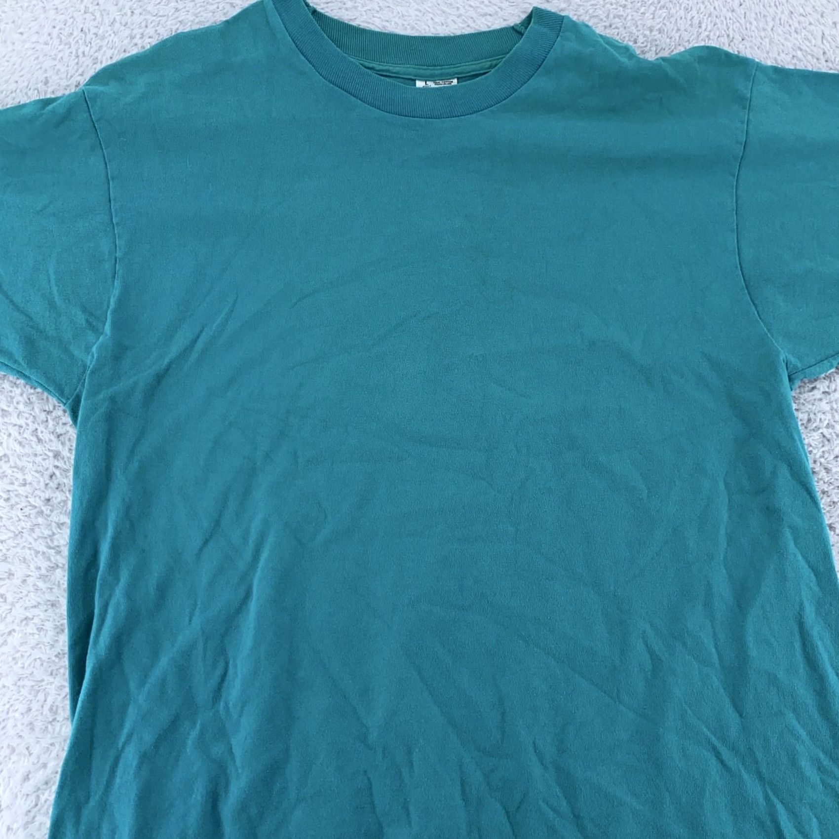 Fruit Of The Loom VINTAGE Fruit of the Loom Shirt Mens M Blue Crew Neck Short Sleeve Cotton 80s 90s Casual Tee Size US M / EU 48-50 / 2 - 2 Thumbnail
