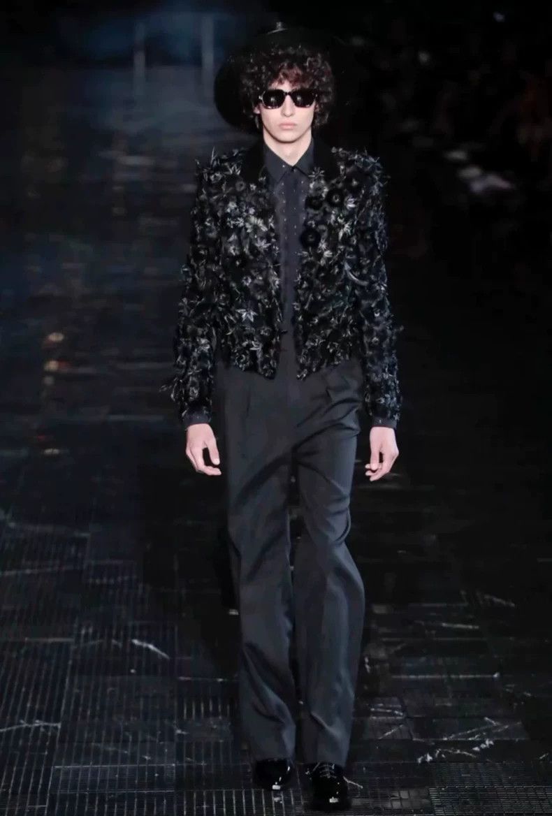 Saint Laurent Paris Saint Laurent Paris 19SS Silk Scale Embroidered Diamond Ch Size US XXS / EU 40 - 8 Thumbnail