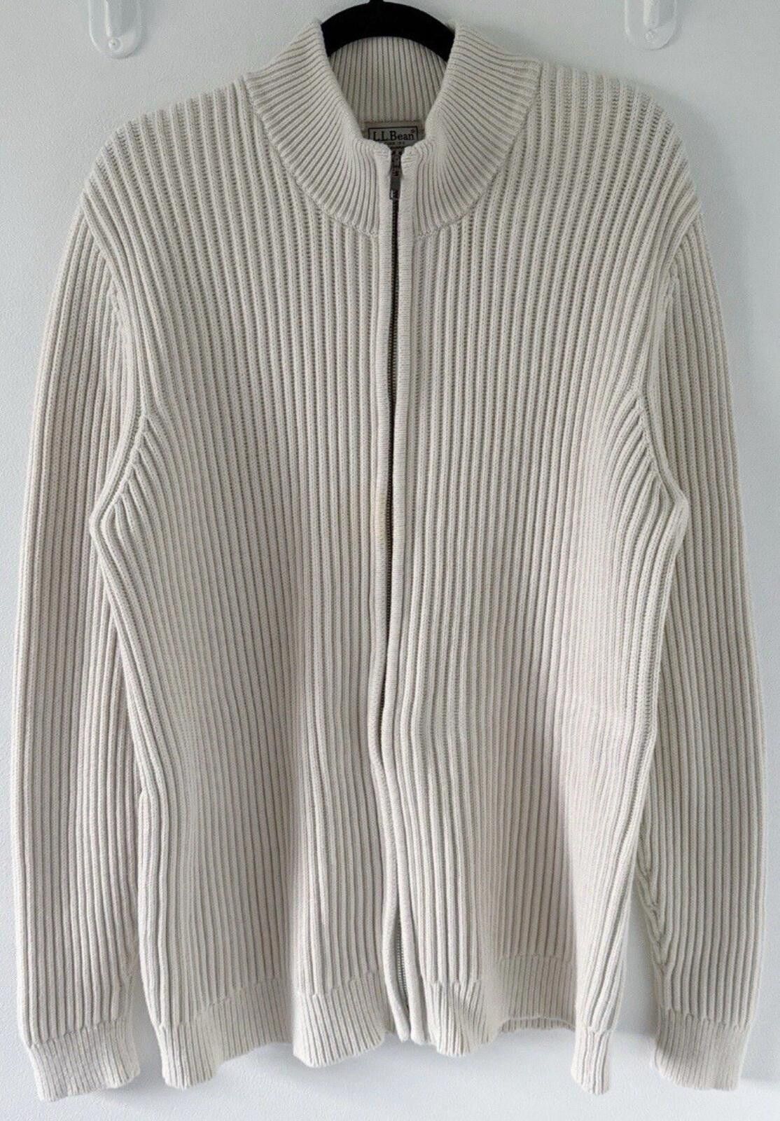 L.L. Bean 2026 L.L. Bean men’s XLT 100% cotton cream colored ribbed Size US XL / EU 56 / 4 - 2 Thumbnail