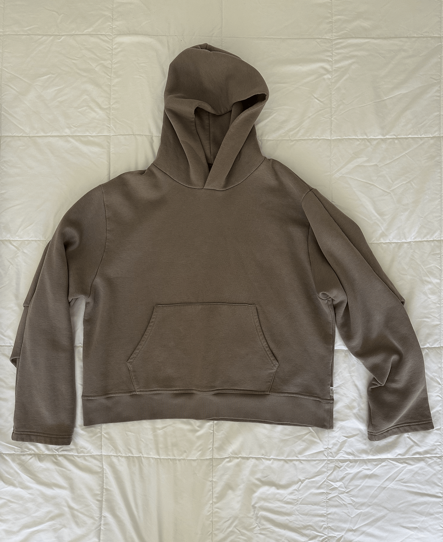 MM6 MM6 Maison Margiela Boxy Hooded Sweatshirt in Taupe Size US M / EU 48-50 / 2 - 1 Thumbnail