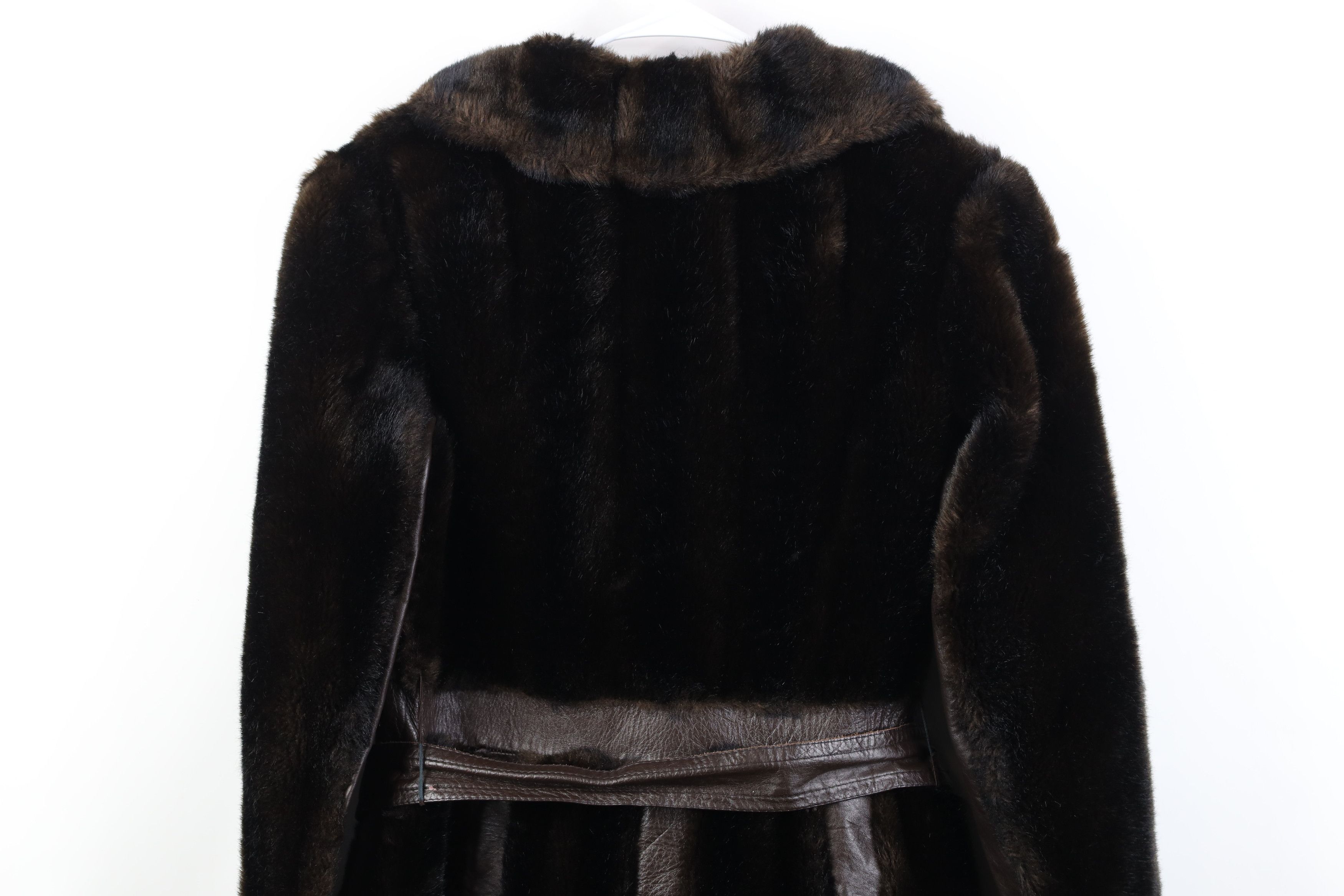 Vintage Vintage 70s Streetwear Babydoll Leather Trim Belted Jacket Size L / US 10 / IT 46 - 14 Thumbnail