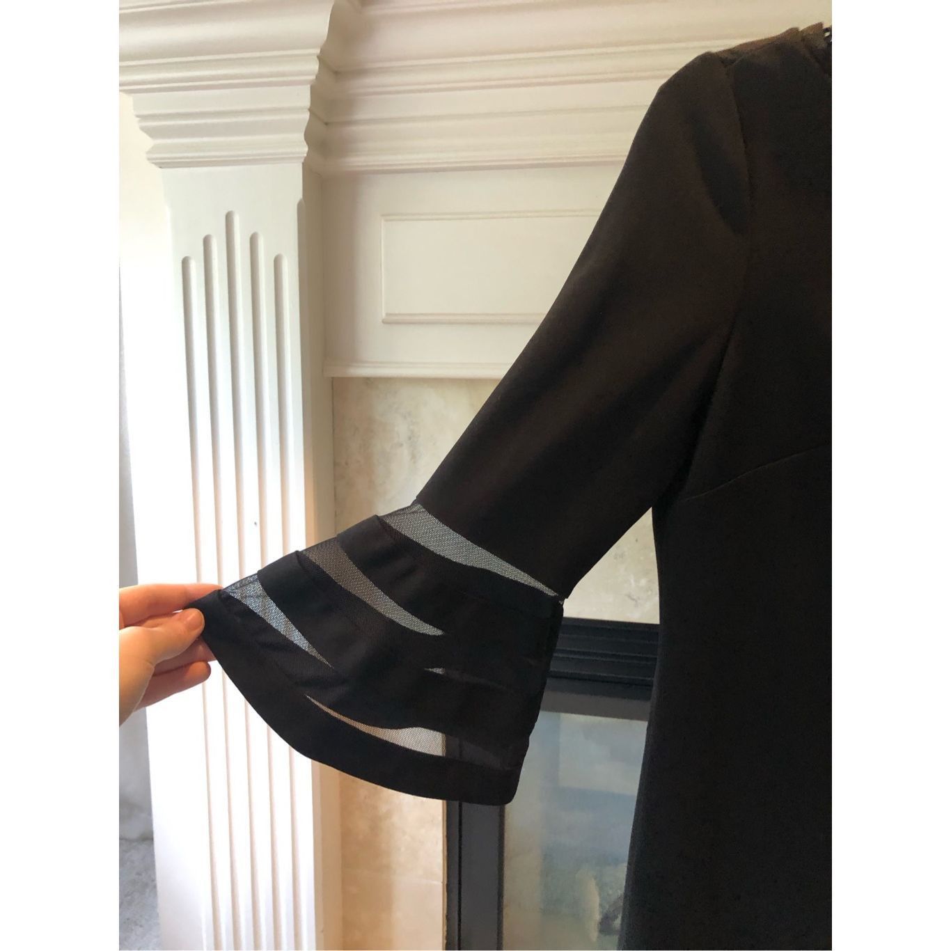 Calvin Klein Calvin Klein Women’s Elegant Black Flare Sleeve Striped Mesh Size M / US 6-8 / IT 42-44 - 4 Thumbnail
