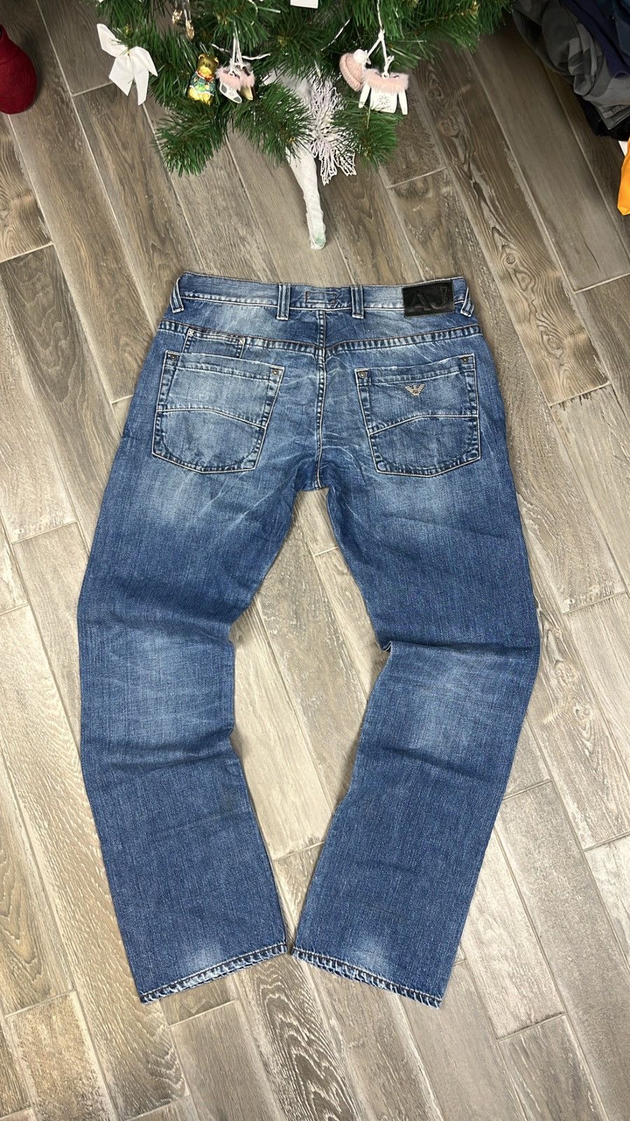 Armani × Vintage Vintage Armani Jeans Light Blue Wash Denim Jeans Y2K Size US 34 / EU 50 - 9 Thumbnail