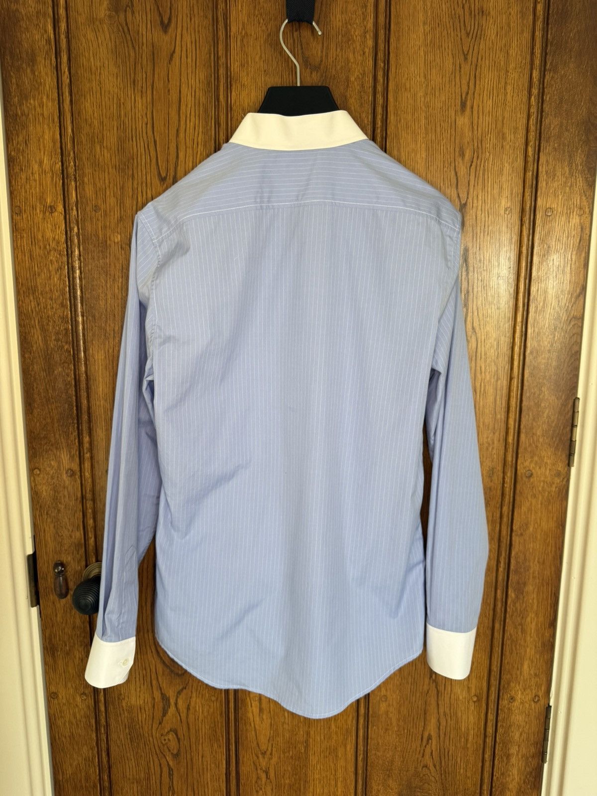 Celine × Hedi Slimane SS24 Celine Triomphe logo blue stripe shirt Hedi sample 39 Size US M / EU 48-50 / 2 - 16 Thumbnail